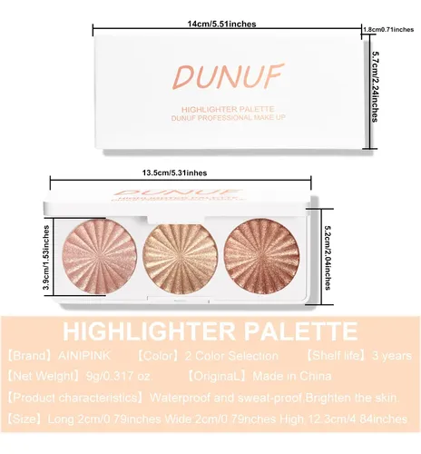 Paleta Iluminadora Dunuf X3 Tonos Profesional