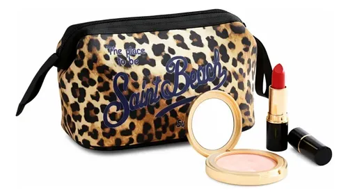 Bolso De Maquillaje Neopreno Estampado Leopardo Viaje