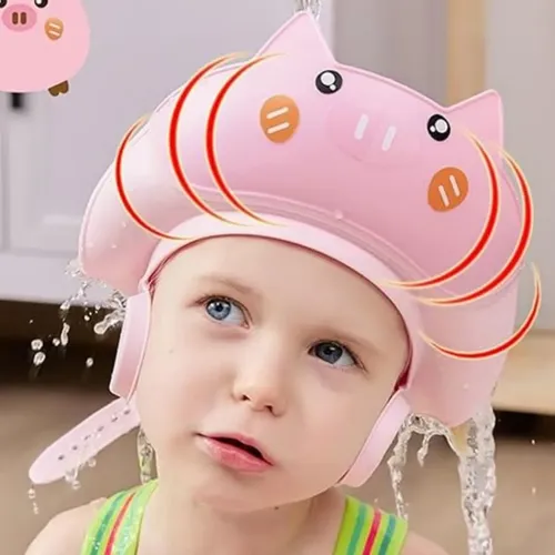 Visera Ajustable Para Baño Bebé Con Protección De Oídos