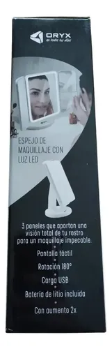 Espejo Triple Con Luz Led Usb Maquillaje Make Up