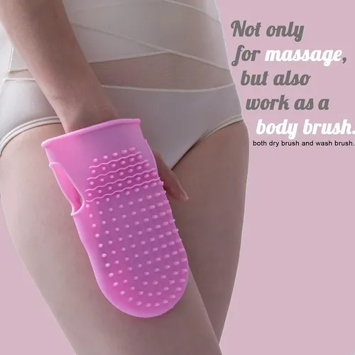 Guantes Exfoliantes Silicona Rosa Anti Celulitis Y Drenaje