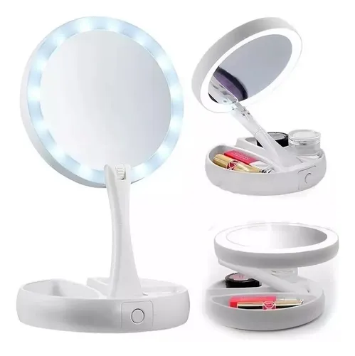 Espejo Para Maquillaje Luz Led Aumento 10x A Pilas O Usb