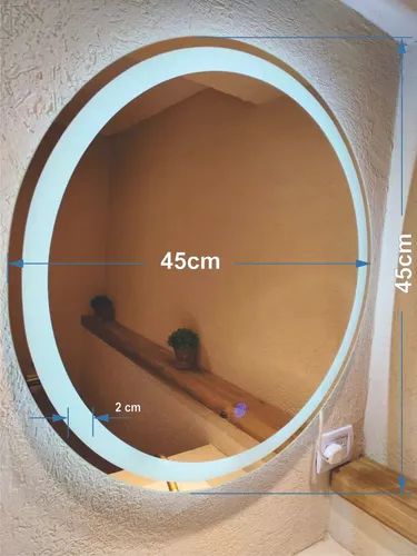 Espejo Redondo Lumens 45 Cm Led Táctil Luz Regulable