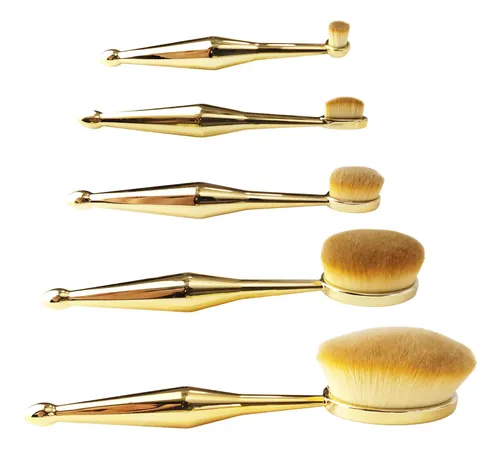 Set X 5 Brochas Profesionales Excelente Calidad, Cromadas