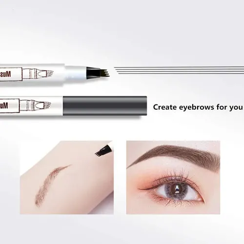 Lápiz De Cejas Microblading Music Flower 4 Puntas Marrón