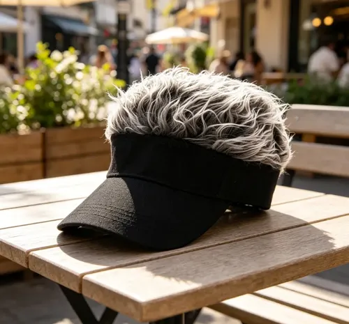 Gorra Visera Con Pelo Postizo Ajustable Deportiva Unisex Black Un