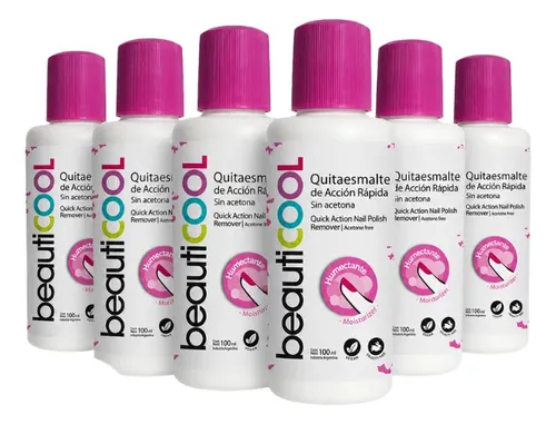 Pack X6 Emprendedor Quitaesmaltes Beauticool Veganos 100 Ml