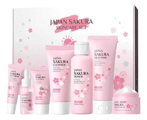 Ee Set De Cuidado Facial Laikou Sakura 7pzs Hidratación Cc
