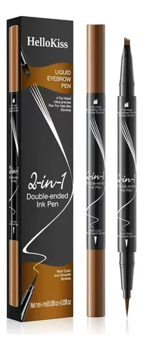 Lápiz Delineador Cejas 2 En 1 Hellokiss Negro