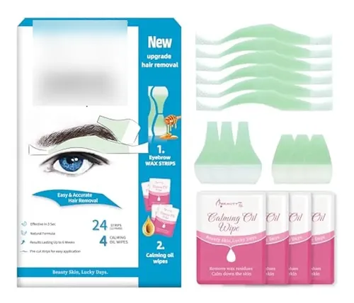 Kit De Cera Para Cejas Beauty7 Para Hombre, 24 Tiras De Depi
