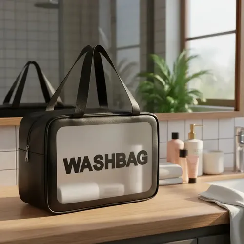 Neceser Viaje Maquillaje Portacosméticos Washbag Negro Kit 3 Pcs