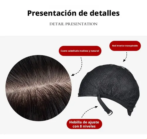 Peluca De Pelo Rizado, Ajustable, Liso U Ondulado, De Longit L203 Brown