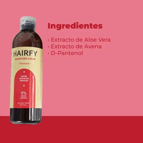 Shampoo Protección Color Hairfy – para Cabello Teñido, Sin Sulfatos, Parabenos y Siliconas – 300ml