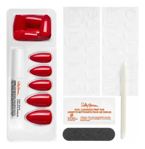 Sally Hansen Uñas Postizas Press On Almendra Asap Apple