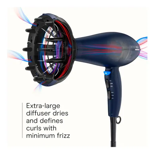 Secador Infiniti Pro Conair Con Difusor Innovador Azul Oscuro