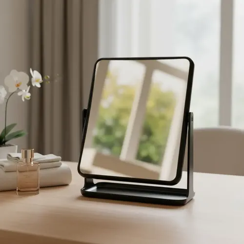 Espejo Maquillaje Rebatible Portatil Aumento Apoyo Doble Faz