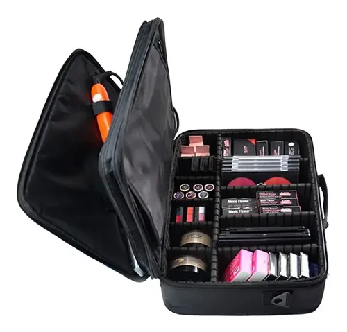 Maletin Profesional Organizador De Maquillaje Reina Casa Color Negro