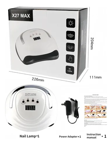 Lámpara De Uñas Led Uv Dmjwan 380w Con 81 Perlas Y 4