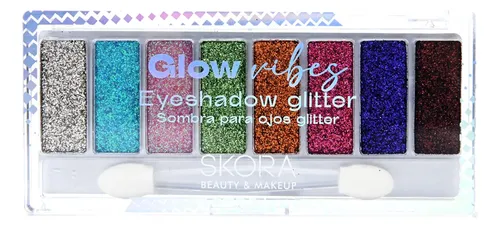 Set De 3 Paletas Sombras Glitter De Ojos Glow Vibes De Skora