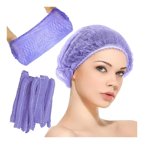 Redes De Cabello Desechables Lirvex 100 Piezas Morado 53 Cm