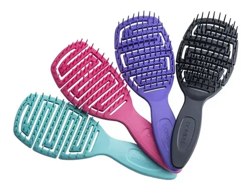 Cepillo De Cabello Maya Para Desenredar P/ Rulos Dompel Color Verde