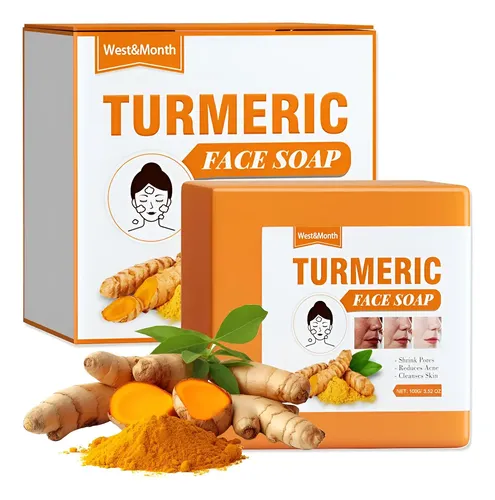 Jabón De Cúrcuma Natural En Pastilla Para La Cara Y El I