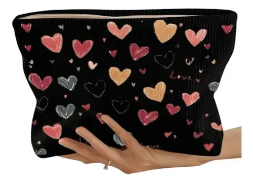 – Cosmetiquera Bolso Maquillaje Corazones Lapicera Zzl-