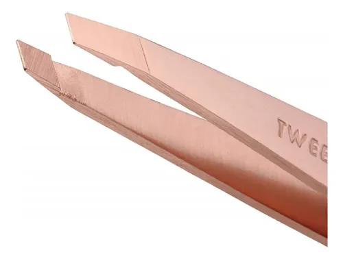Pinza Para Cejas Acero Inoxidable Color Rosa Dorado