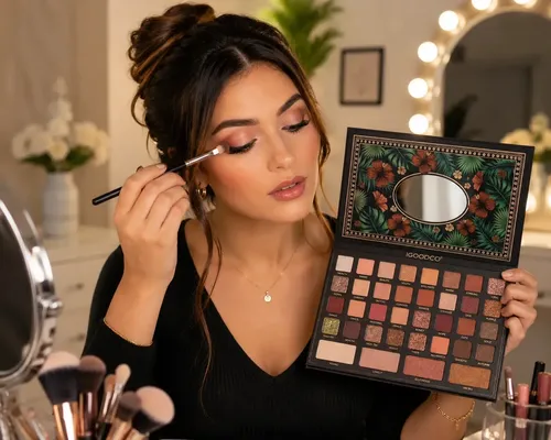 Paleta De Sombras Iluminadores Y Bronzer Igoodco 36 Tonos Azul Oscuro