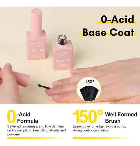Kit De Base Y Top Coat De Gel Makartt 2pcs 8ml