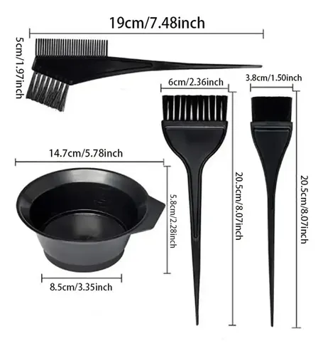 Juego De Brochas Y Cuencos For Teñir El Cabello De 4 **