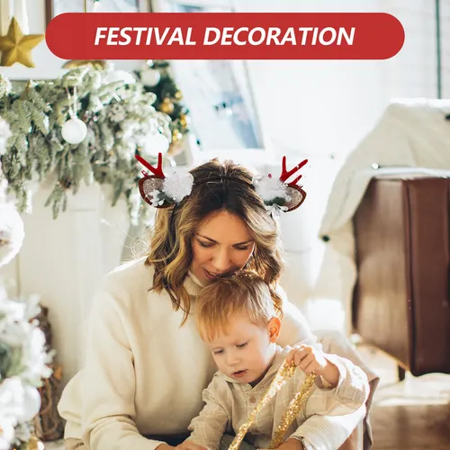 4 Diademas Navideñas Con Astas Para El Cabello – Paquete De