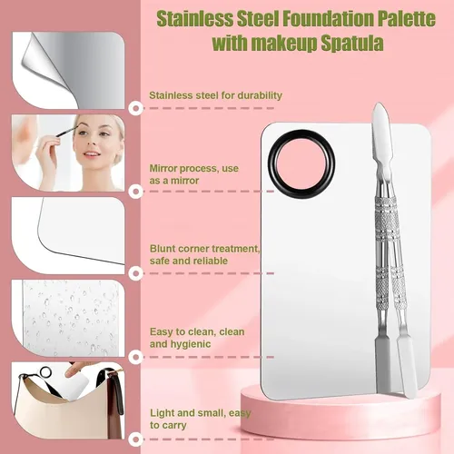 Paleta De Mezcla De Maquillaje Con Espátula Y Base De