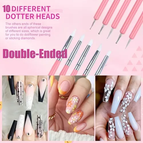 Set De 10 Plumas Para Arte De Uñas, Pinceles Finos Y De Prec