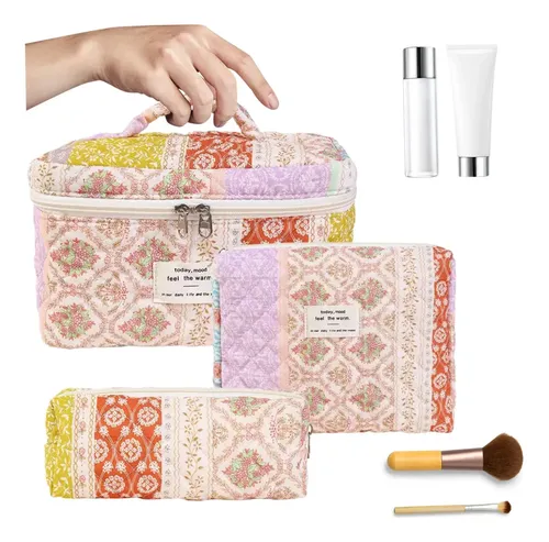 Bolsa De Maquillaje Floral Juego De 3 Piezas De Gran T