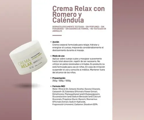 Crema Para Masajes Relajantes Musculares Biobellus X 1 Kg Tipo de envase Pote Fragancia No Tipos de piel Todas