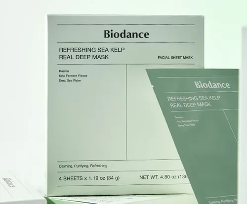 Mascarilla Facial Biodance Refreshing Sea Kelp Real Deep Mask de Hidrogel para Piel Sensible