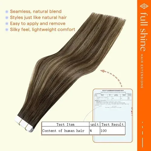 Full Shine Extensiones De Cabello Adhesivas 18 Pulgadas