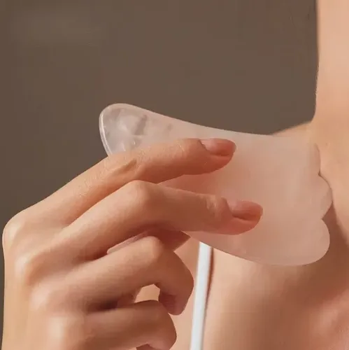 Placa Gua Sha De Cuarzo Rosa Natural – Masaje Con Cristal Pr
