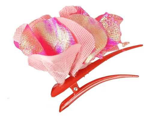 Hebillas Para Pelo Flores De Tela Colores Pack X12 Tornasoladas Colores