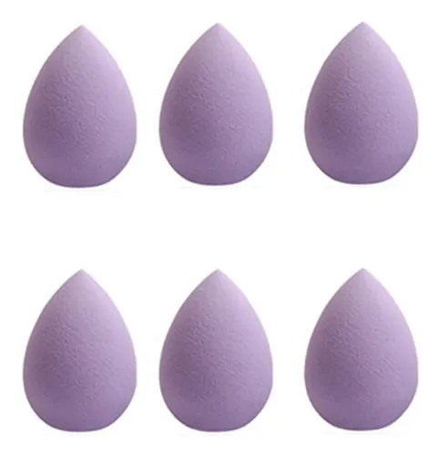 Set De 6 Esponjas Moradas Para Maquillaje Seco Y Húmedo, Min