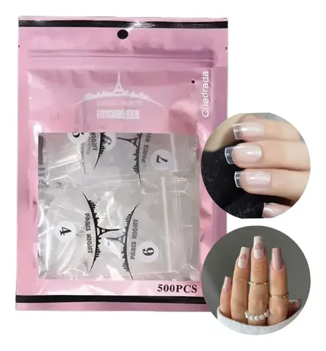 Tips Soft Gel Y Press On Paris Night X500 Unidades En Bolsa