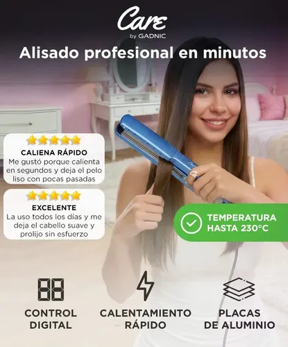 Planchita De Pelo Care By Gadnic Control Digital Temperatura Calentamiento Rápido