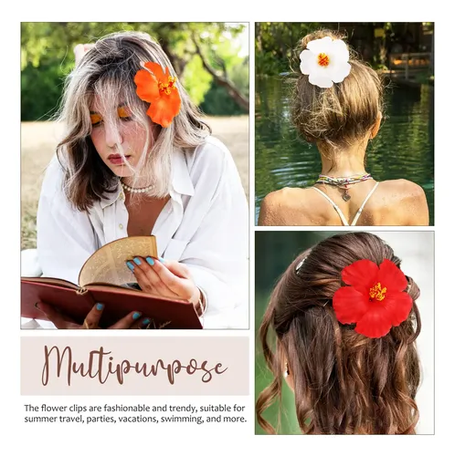 3 Clips De Flores Hawaianas