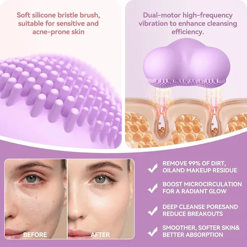 Dispositivo Facial Masajeador Limpiador Dual De Silicona