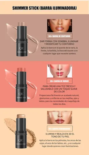 Set De Maquillaje, 3 Unidades, Iluminador, Rubor, Contorno E