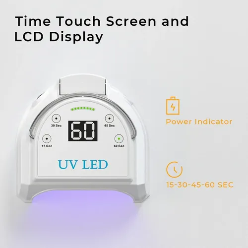 Lámpara Uv Led Uñas 80w Recargable Portátil Blanca