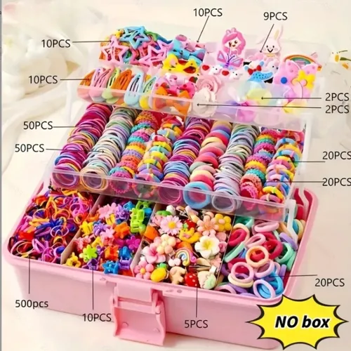 Set Accesorios Pelo Niña Colitas Y Hebillas