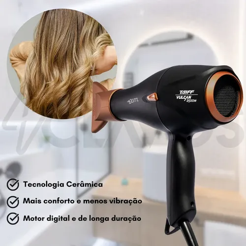 Secador de Pelo Profesional Taiff Vulcan Digital 2500W con Iones