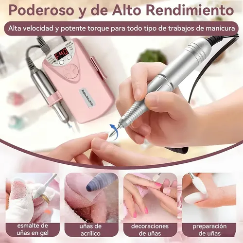 Pulidor De Uñas Profesional Usb 40000 Rpm Rosa